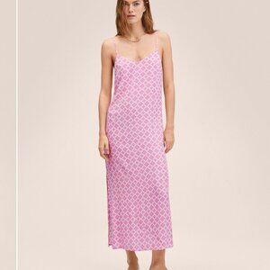 NWT Mango Flowy Printed dress Pink Small